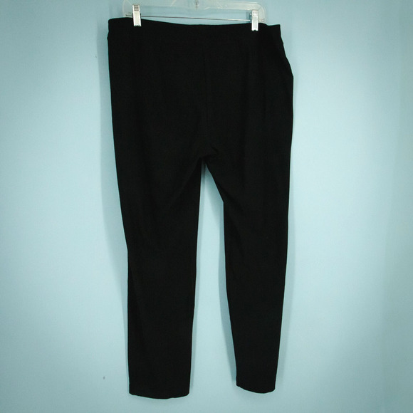 Eileen Fisher Size Large L Black Stretch Crepe Pull On Tapered System Knit Pants - Picture 1 of 5
